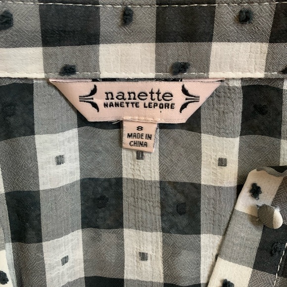 Black and white checkered Nanette Lepore dress, size 8. - Picture 6 of 6